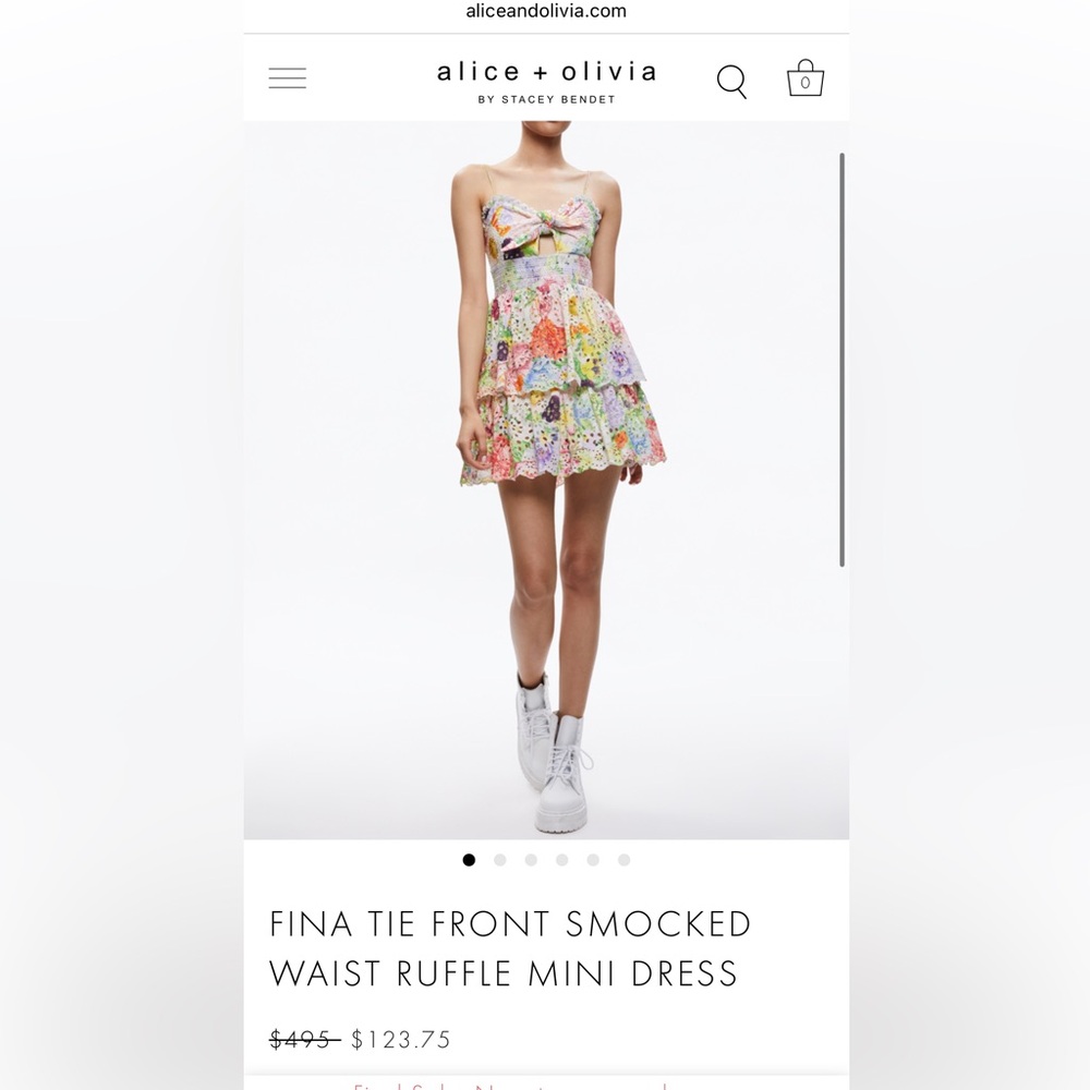 Alice + Olivia Multicolor Floral Mini Dress
